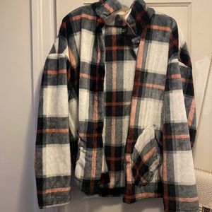 Plush plaid sweater